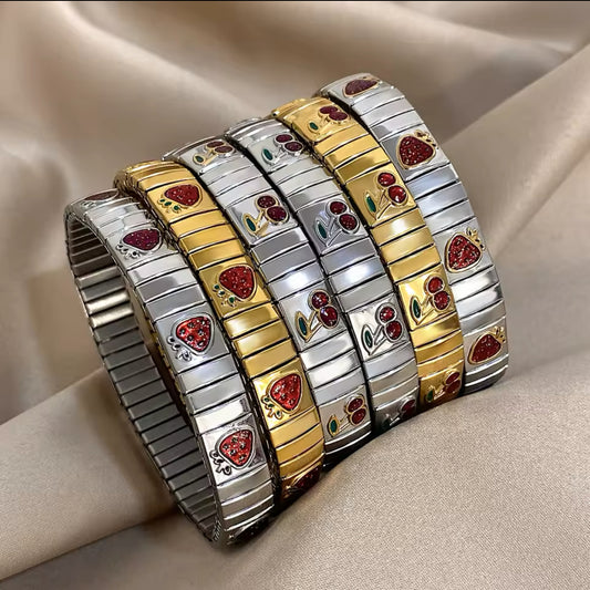 Armband, Kirschen, Erdbeere