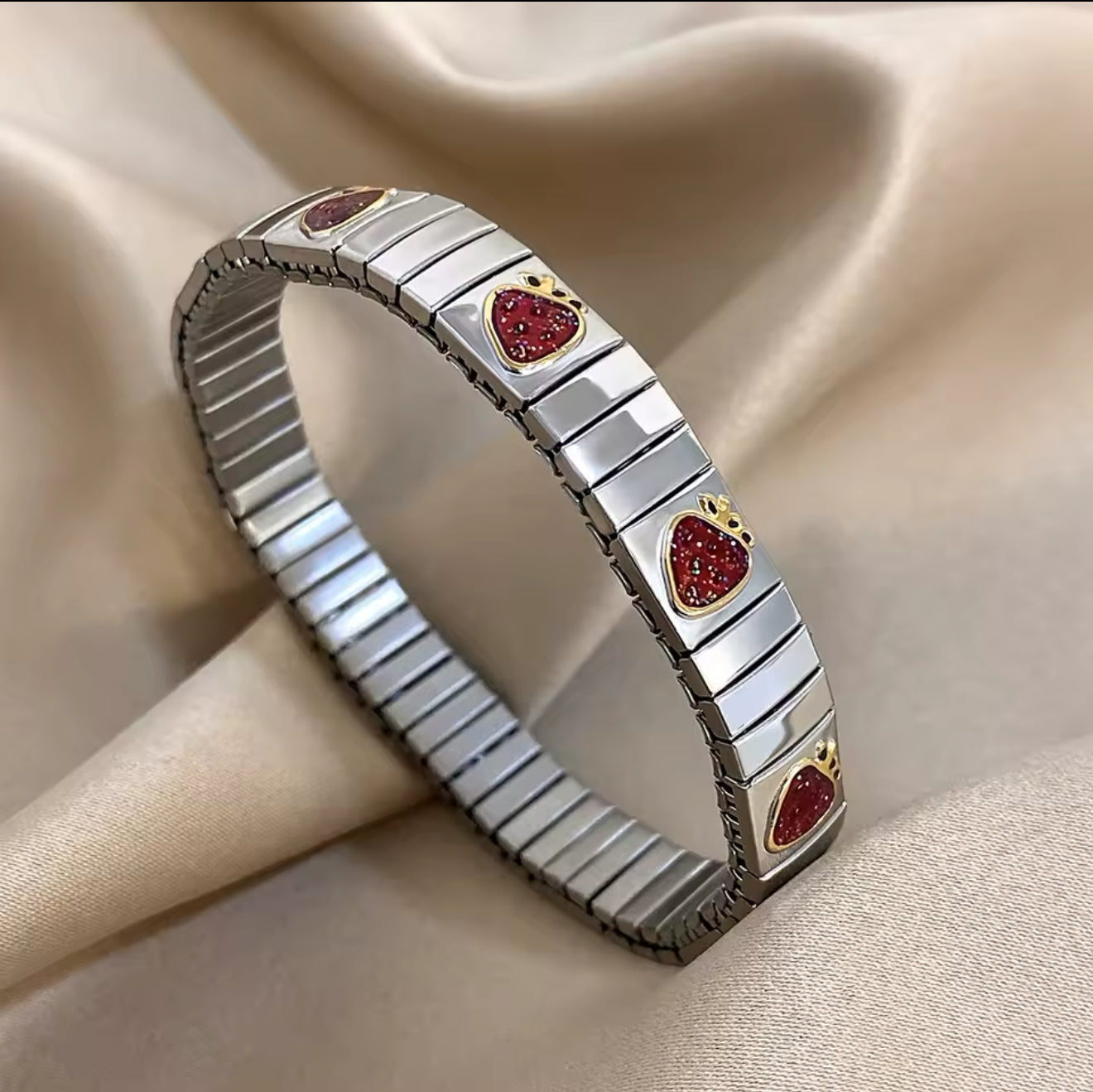 Armband, Kirschen, Erdbeere