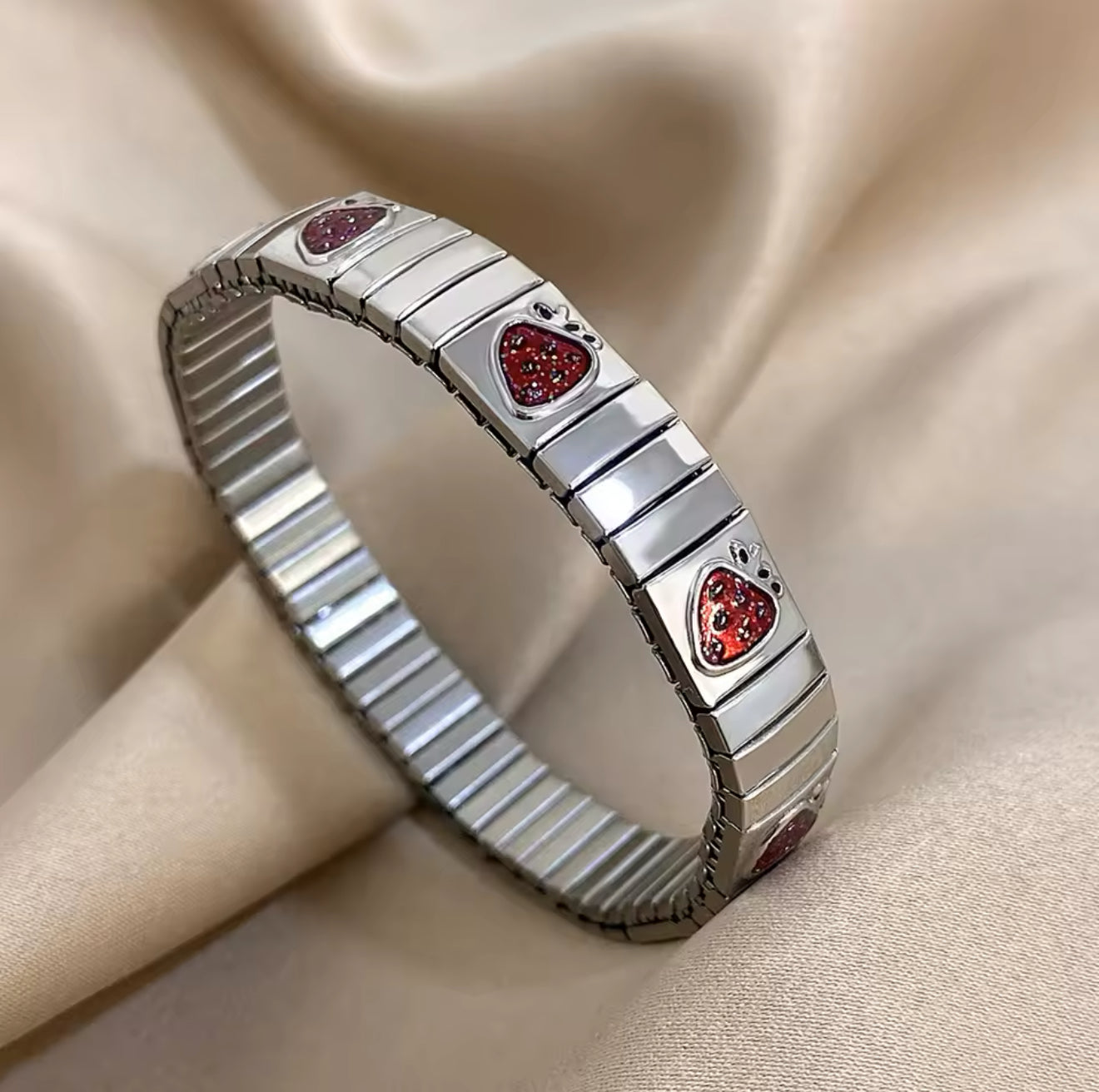 Armband, Kirschen, Erdbeere