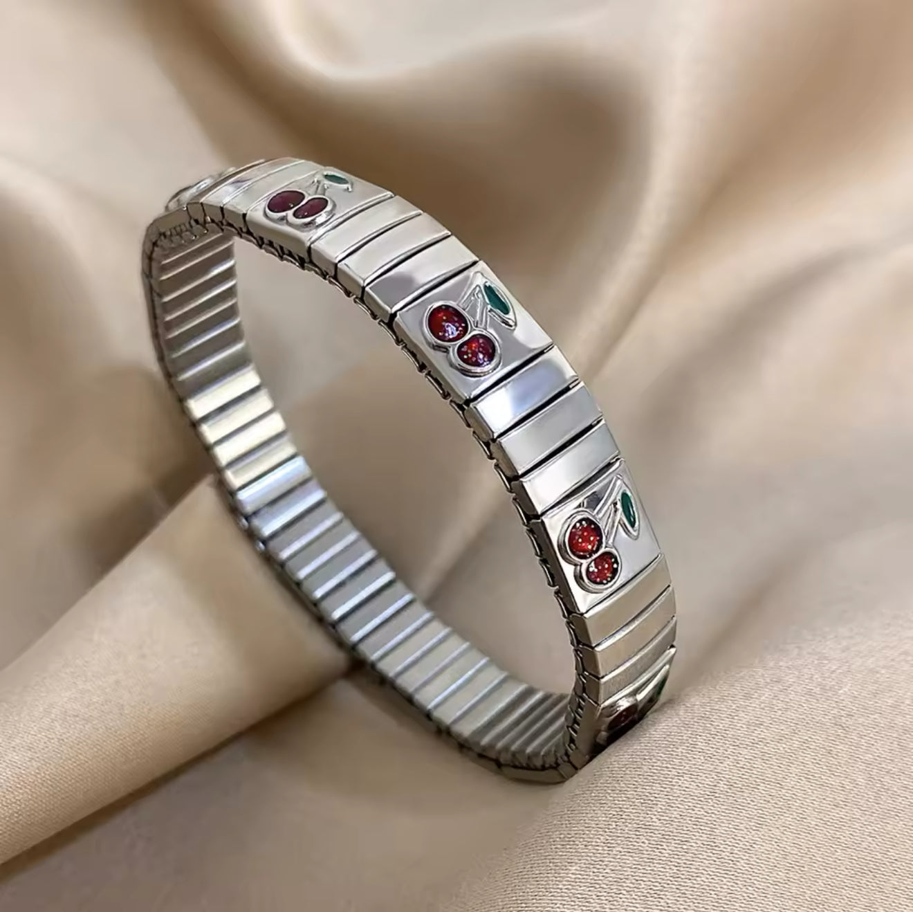 Armband, Kirschen, Erdbeere