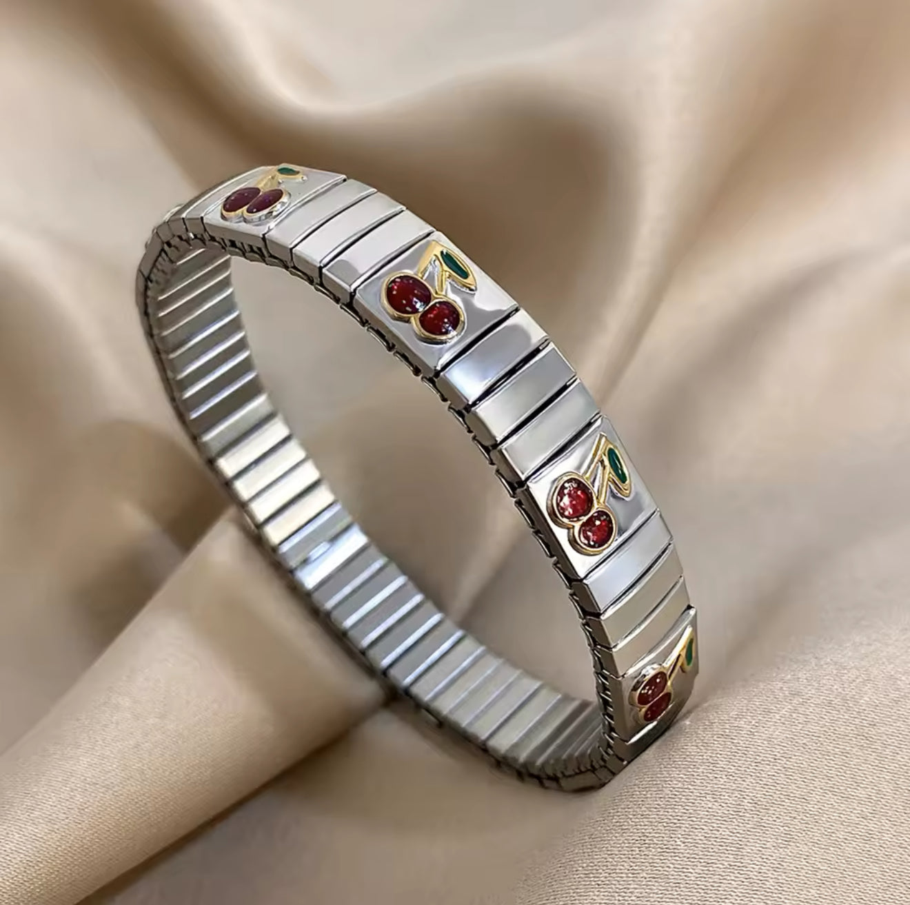 Armband, Kirschen, Erdbeere